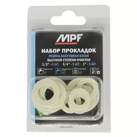 набор прокладок 1/2", 3/4", 1" MPF резина белая