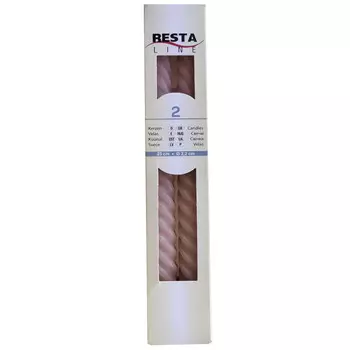набор свечей RESTA LINE Конические 30х5см 2шт. бежевый 8ч/г