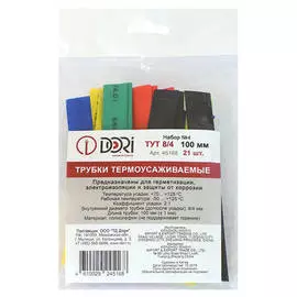 набор термоусадочных трубок DORI Тут d 8/4 10см 21шт. разноцвет