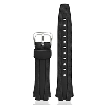 Сменный резиновый ремешок 17 мм для Casio AQ-160W/AQ-163W, мужской резиновый ремешок, водонепроницаемый браслет, аксессуары для часов чёрный