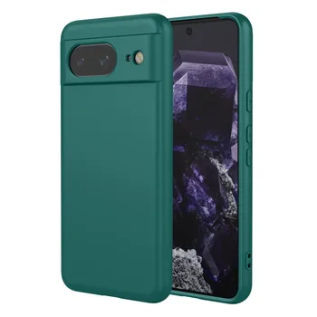 Гибкий жидкий силиконовый чехол TPU для Google Pixel 8A 8 Pro 7 7A 6 6A 5 5A 5G защитный бампер мягкий полный защитный чехол Google Pixel 8 чёрный