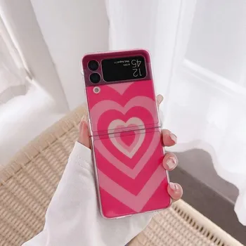Корейские прозрачные складные чехлы Love для Samsung Galaxy Z Flip 4, жесткий противоударный чехол для Samsung Z Flip 3 5g Zflip4 Galaxy Z Flip 4