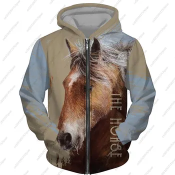 Толстовка с 3D принтом The Dream Wild Horse Run для мужчин и женщин, осенний теплый флисовый забавный джемпер, модный дизайн, пуловер с животными S