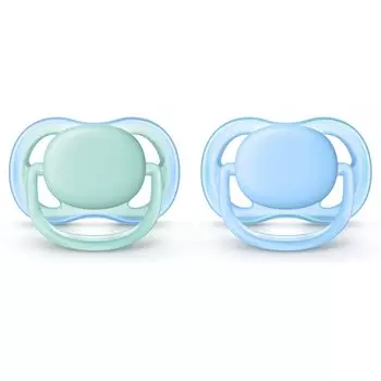 Avent Philips Пустышка Ultra Air силиконовая, ортодонтическая, 0-6 месяцев, 2 штуки