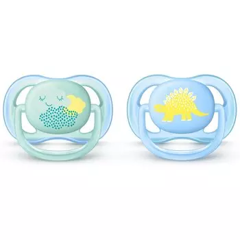 Avent Philips Пустышка Ultra Air силиконовая, ортодонтическая, 0-6 месяцев, 2 штуки, SCF344/20