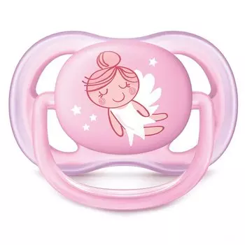 Avent Philips Пустышка Ultra Air силиконовая, ортодонтическая, 0-6 месяцев, для девочек