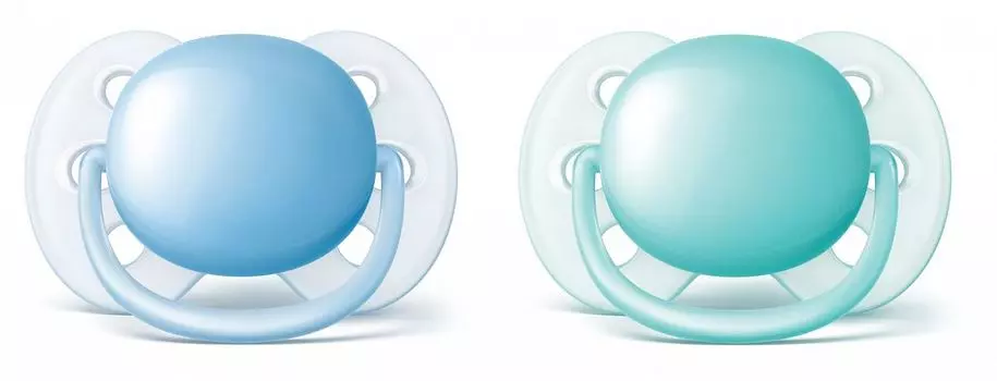 Avent Philips Соска-пустышка силиконовая ортодонтическая, 0-6 месяцев, 2 штуки
