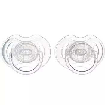 Avent Пустышка Classic силиконовая, 0-6 мес, 2 шт., прозрачная