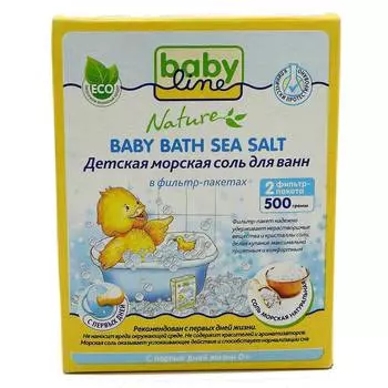 Babyline детская морская соль для ванн Натуральная в фильтр-пакетах, 500 г