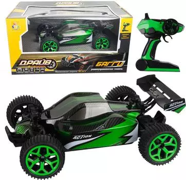 1toy Драйв, машина на р/у, 2,4GHz, 4WD, скорость до 20км/ч, свет, курковый пульт, с АКБ 700mAh Ni-CH, зеленый