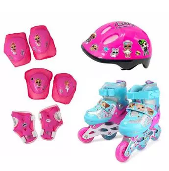 1toy Коньки роликовые LOL, колеса со светом, в комплекте с защитой и шлемом, XS (26-29)