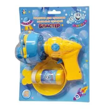 1toy Мы-шарики Бластер для мыльных пузырей, желтый-синий, 60 мл