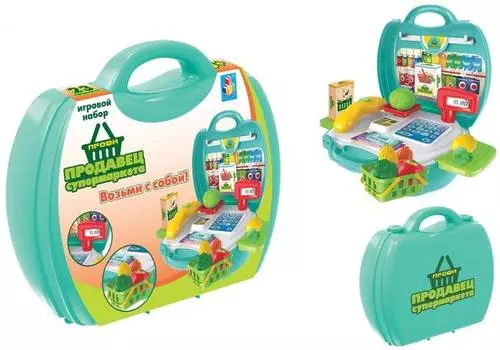 1Toy "Профи Продавец Супермаркета" - игровой набор в чемоданчике 23 предмета