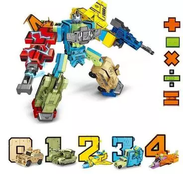1Toy "Трансботы L ВДВ: Ударный батальон" - набор, 5 цифр и 5 знаков