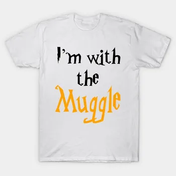 T Shirt Women Im With Muggle Harajuku Print Kawaii Tshirt Summer Short Sleeve Female T-Shirt Top Tee S розовый