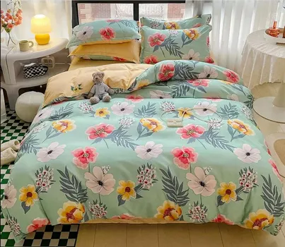 Комплект постельного белья Love Duvet Cover + простыня + 2 наволочки, не причиняющий вреда коже, двуспальный, двуспальный, размер King Size, для мужчин и женщин, комплект постельного белья B92K AU-Sigle150x200 4pcs