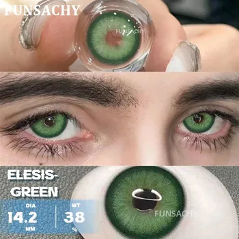 FUNSACHY Colorcon 1 пара корейских линз, цветные контактные линзы, серо-коричневые линзы, натуральные линзы для глаз, ежегодное использование, косметические зрачки