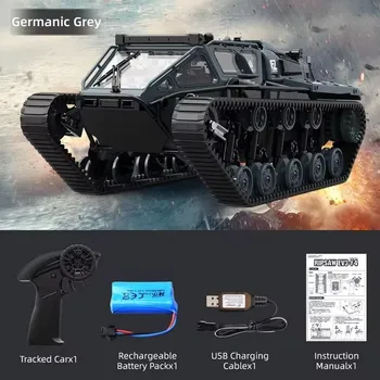Новый вездеходный внедорожный четырехколесный радиоуправляемый автомобиль 2.4g амфибийный беспроводной пульт дистанционного управления гусеничный танк восхождение внедорожный водонепроницаемый бронированный игрушечный автомобиль жёлтый