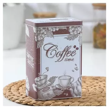 Банка для сыпучих продуктов «Кофе», 18,5×12×8 см, с откидным носиком