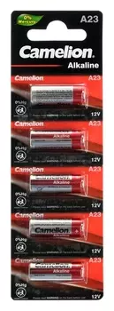 Батарейка алкалиновая Camelion Mercury Free, A23 (Mn21, Lr23a, Lrv08)-5bl, 12в,блистер,5 шт.
