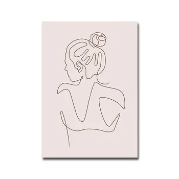 Аннотация Boobie Плакат женская фигура Line Art Print Минималистичный скандинавский холст Картина Современная настенная картина Гостиная Домашний декор 21x30cm No Framed