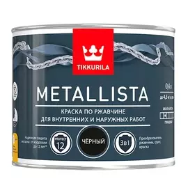 Краска по ржавчине Tikkurila Metallista черный 0,4 л