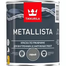 Краска по ржавчине Tikkurila Metallista серый 0,9 л