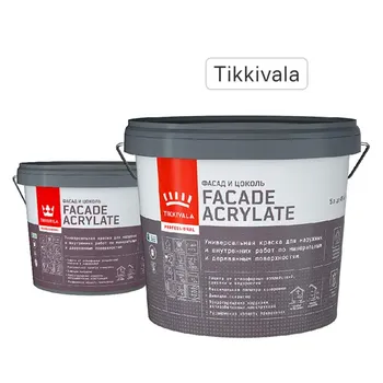 Краска фасадная Tikkurila Facade Acrylate матовая цвет белый база А 5 л