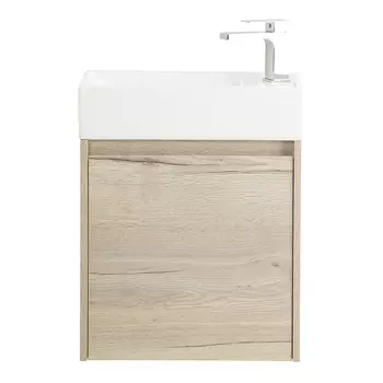 Тумба с раковиной Belbagno Kraft Mini 50 L подвесная, Rovere Galifax Bianco