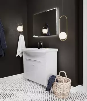 Тумба с раковиной 1MarKa Lina Classic New 85Н 1в.я 2д белый глянец