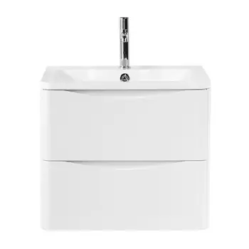 Тумба с раковиной BelBagno Acqua 70 подвесная, 2 ящика, Bianco Lucido
