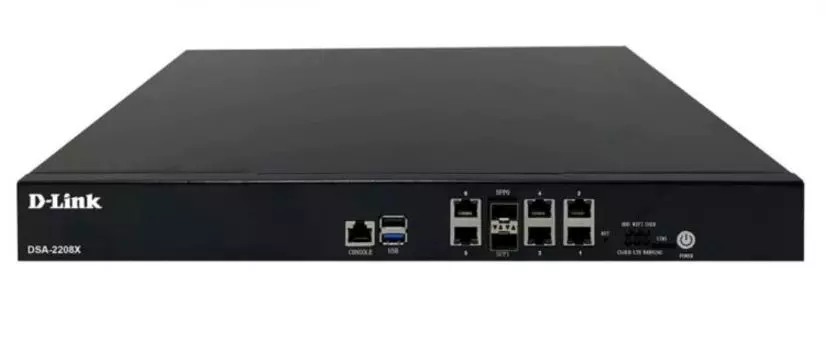 Маршрутизатор D-link DSA-2208X/A1A 6x10/100/1000Base-T, 2x10GBase-X SFP+, 2xUSB
