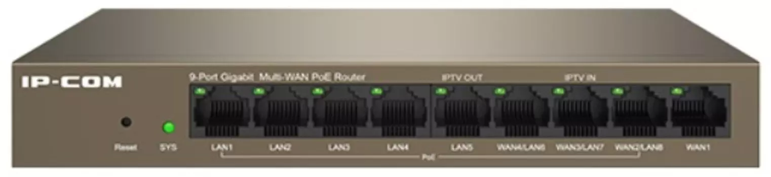Маршрутизатор IP-Com M20-8G-PoE IP-COM 9-портовый гигабитный PoE-маршрутизатор c 8 портами PoE с облачным управлением