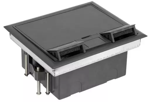 Лючок напольный Datarex DR-PRO-014111 8 модулей, горизонтальный, пластиковая крышка, серый