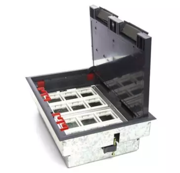 Коробка напольная Ecoplast 70012 LUK/12 на 12 модулей (45х45мм) в комплекте с коробкой и суппортами