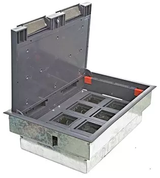 Люк Ecoplast 70083 LUK/8 в пол на 8 постов с суппортом и коробкой (45х45мм) 70080+70180, сталь