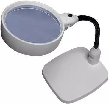 Лупа Kromatech 7765 74023 настольная 8x, 138 мм, на гибком штативе с подсветкой (6 LED)