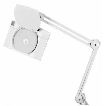 Лупа Rexant 31-0513 на струбцине квадратная настольная 5Х с подсветкой 108 LED, белая
