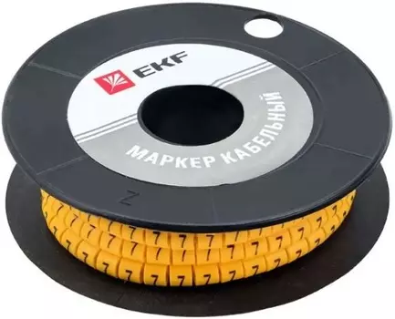 Маркер на кабель EKF plc-KM-2.5-7 2,5 мм2 "7" (1000 шт.) (ЕС-1)
