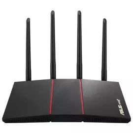 Маршрутизатор ASUS RT-AX55 90IG06C0-BO3100 802.11b/g/n/ac/ax, до 574 + 1201Мбит/c, 2,4 + 5 гГц, 4 антенны, GB LAN