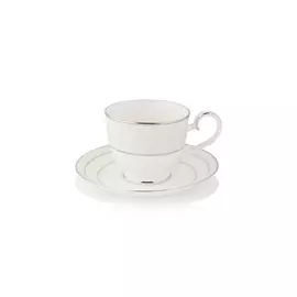 Чашка чайная с блюдцем Noritake "Монтвейл, платиновый кант" 200мл