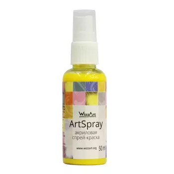 Спрей-Краска ArtSpray, жёлтый лимон 50мл Wizzart
