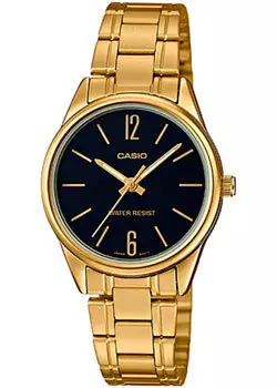 Японские наручные женские часы Casio LTP-V005G-1B. Коллекция Analog