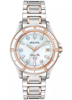 Японские наручные женские часы Bulova 98P187. Коллекция Marine Star Ladies