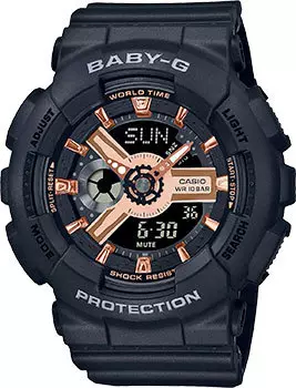Японские наручные женские часы Casio BA-110XRG-1A. Коллекция Baby-G