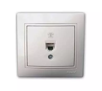Розетка RJ-11 открытый монтаж, IP20, белый, Lezard Nata (710-0200-137)