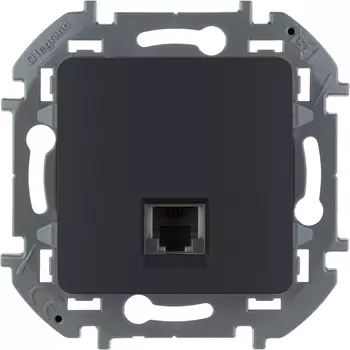 Розетка RJ-11 скрытый монтаж категория 3, механизм без рамки, антрацит, Legrand Inspiria (673823)