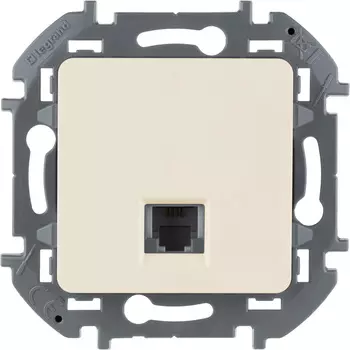 Розетка RJ-11 скрытый монтаж категория 3, механизм без рамки, слоновая кость, Legrand Inspiria (73821)