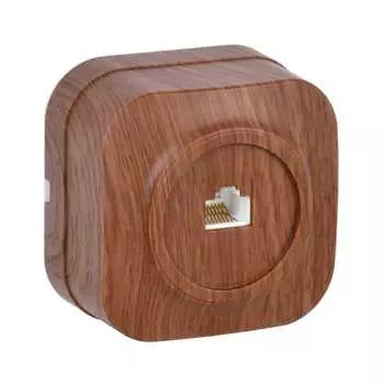 Розетка RJ-45 открытый монтаж, 1 модуль, дуб, IEK (EKH10-K24)