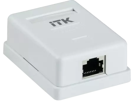 Розетка RJ-45 открытый монтаж категория 5e, белый, ITK (CS2-1C5EF-12)